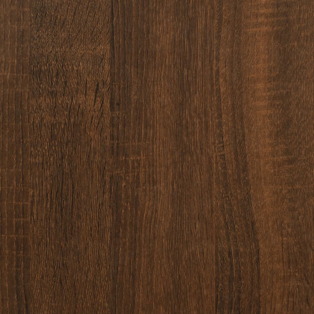 Brown Oak Storage Bench 42x42x46 cm - Engineered Wood Elegance