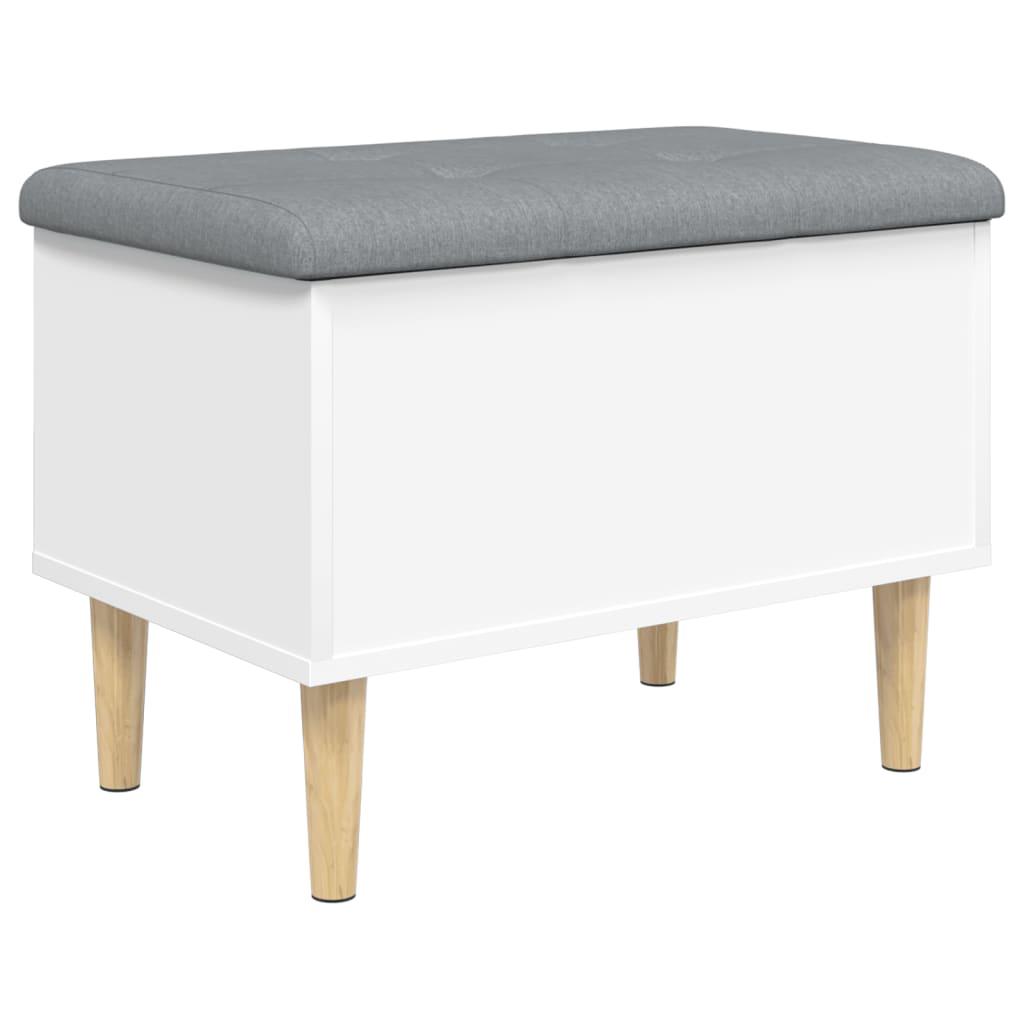 White Engineered Wood Storage Bench 62x42x46 cm