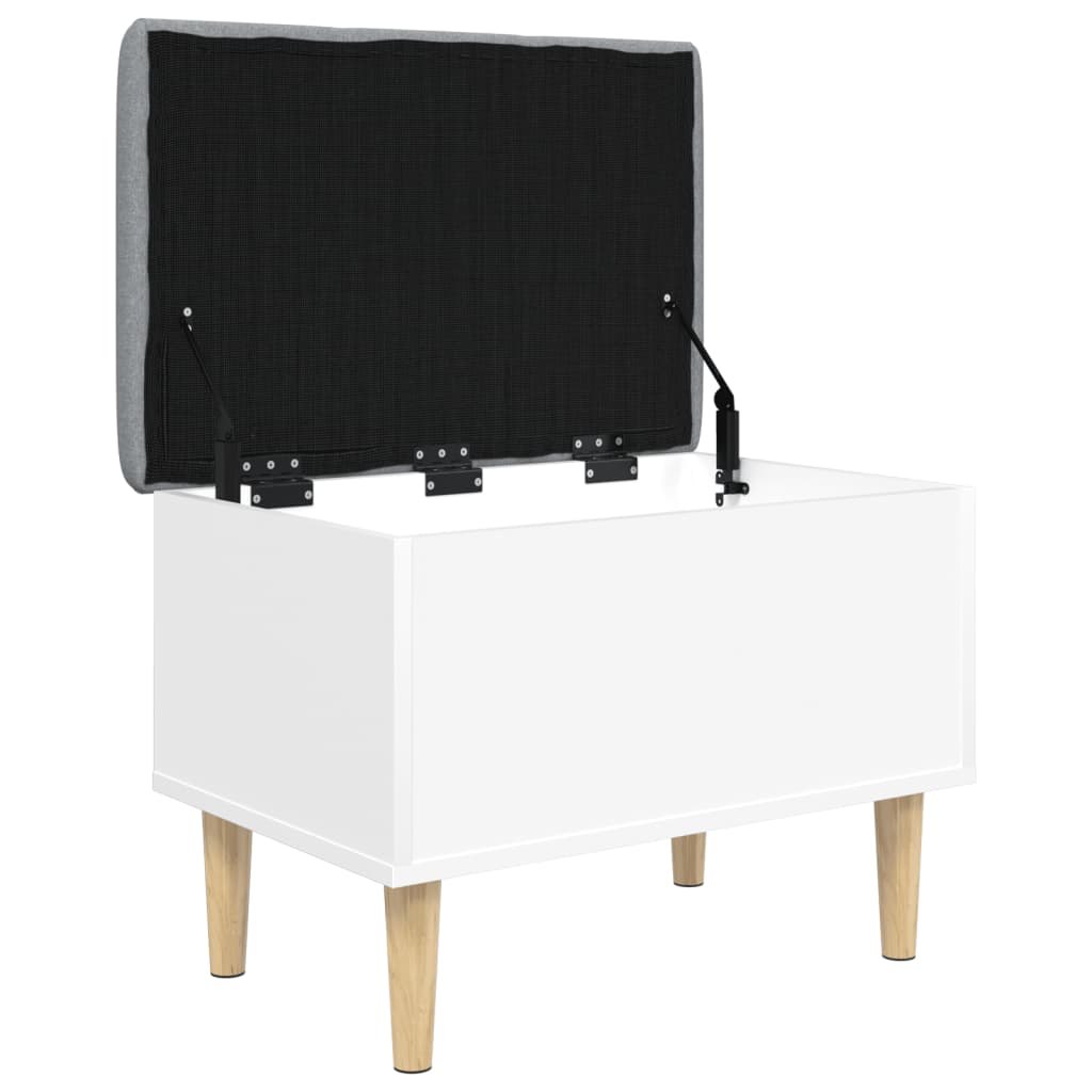 White Engineered Wood Storage Bench 62x42x46 cm