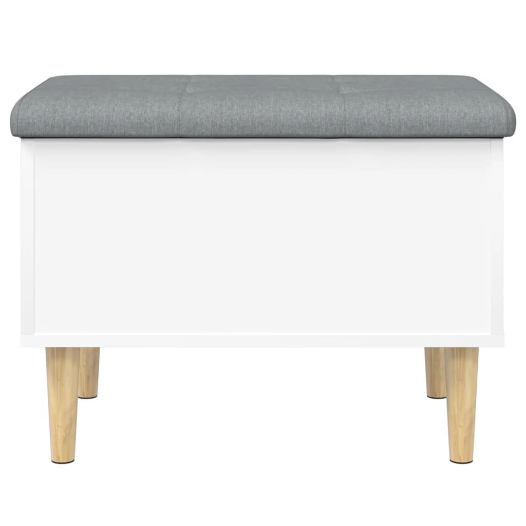 White Engineered Wood Storage Bench 62x42x46 cm