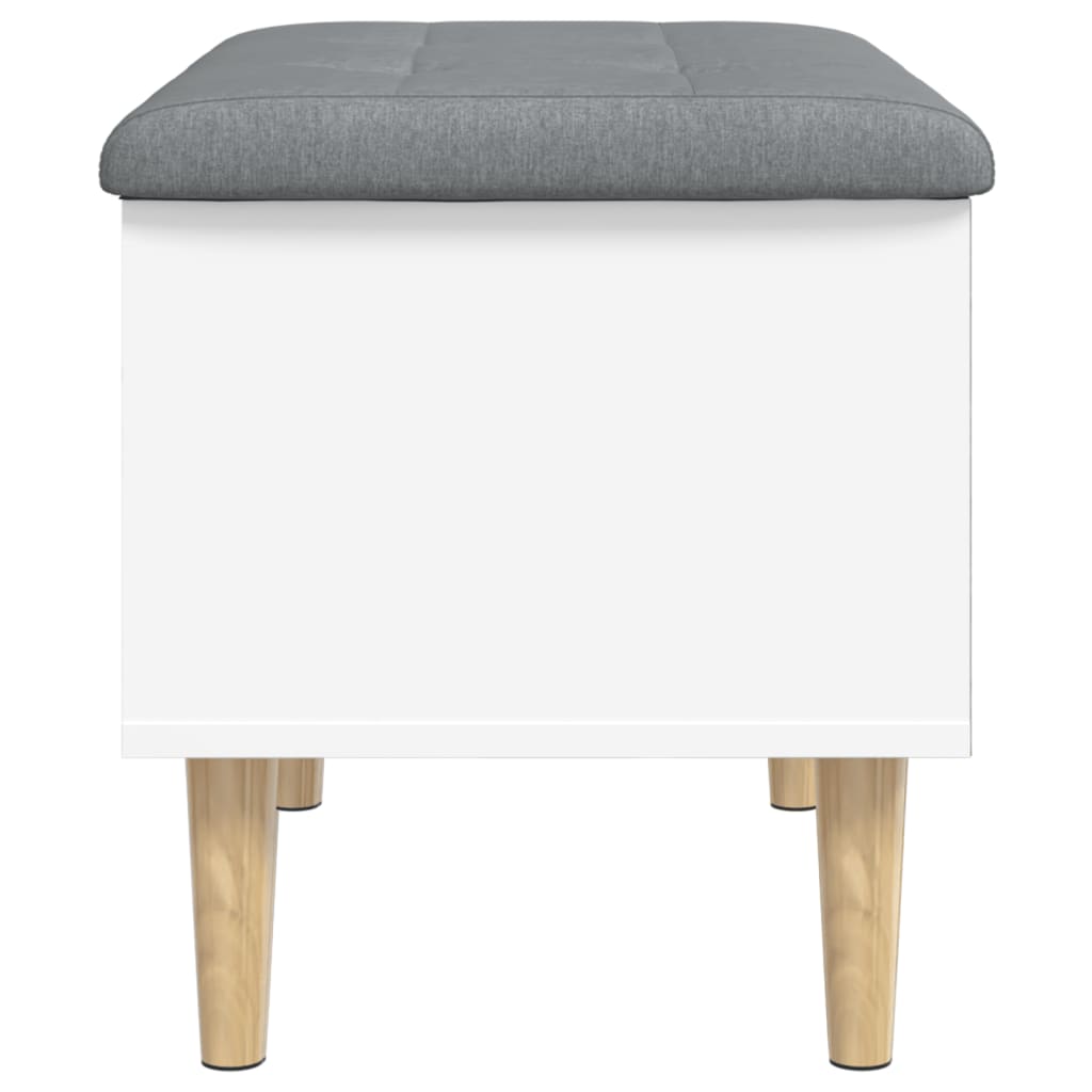 White Engineered Wood Storage Bench 62x42x46 cm