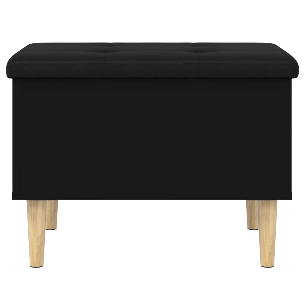 Black Engineered Wood Storage Bench 62x42x46 cm