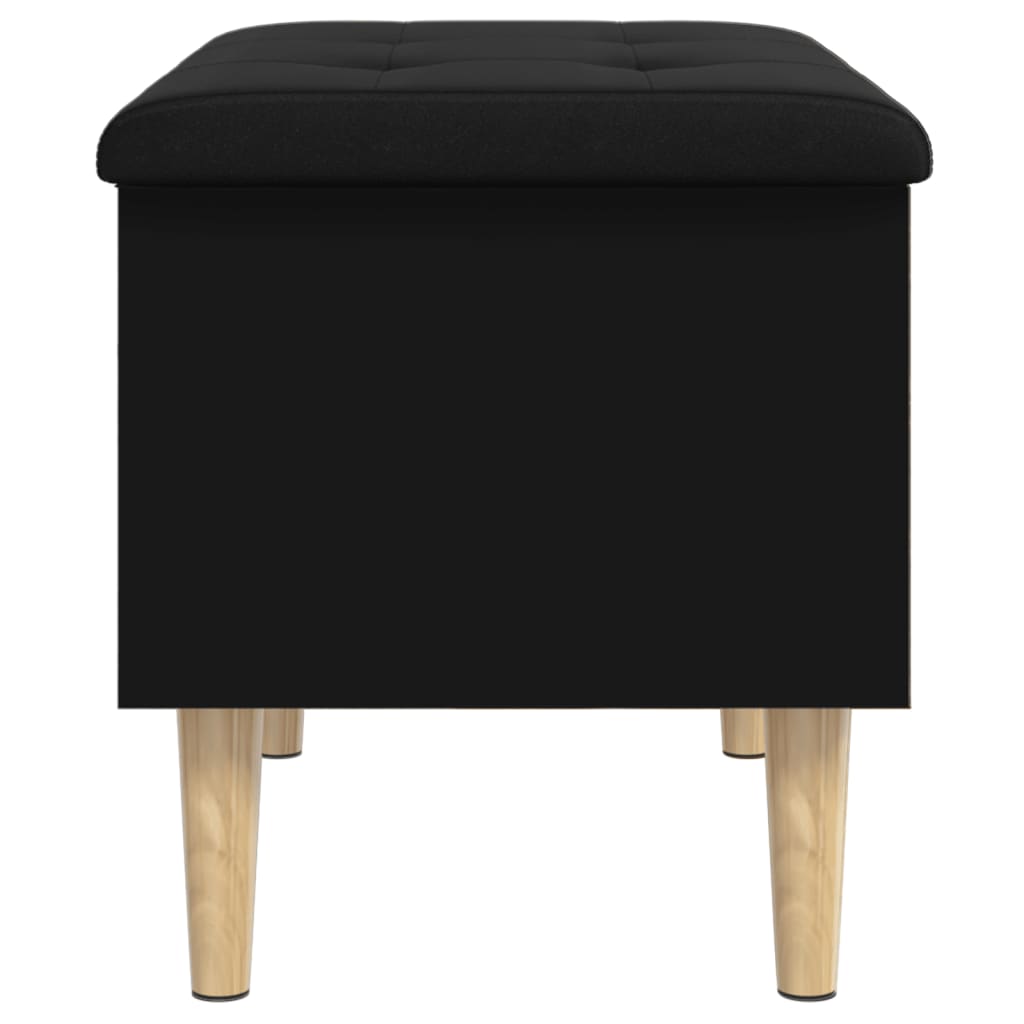 Black Engineered Wood Storage Bench 62x42x46 cm