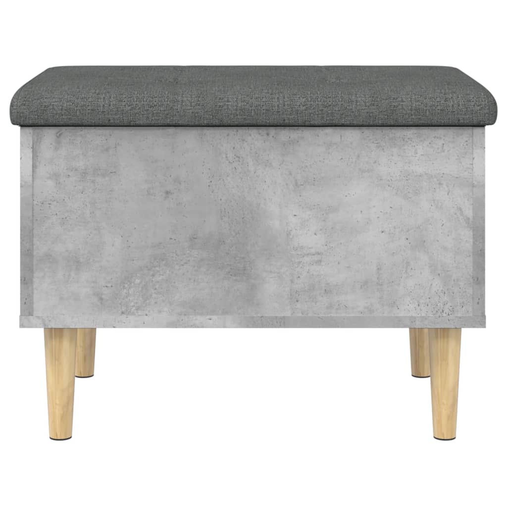Compact Concrete Grey Storage Bench, 62x42x46 cm, Wood Design