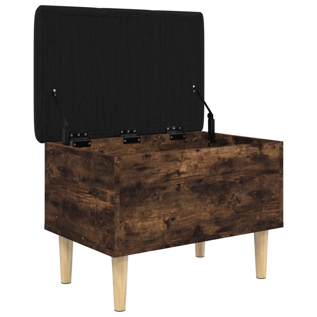 Smoked Oak Storage Bench 62x42x46 cm - Engineered Wood