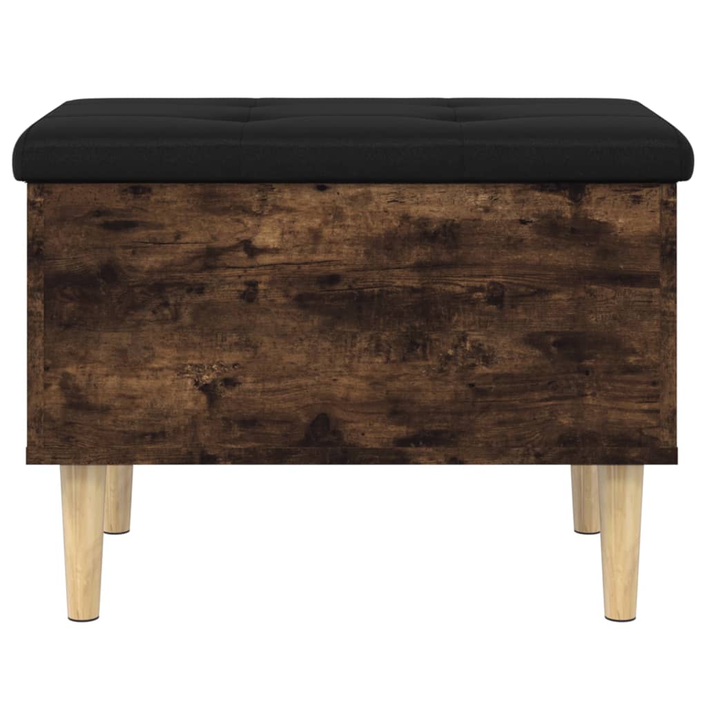 Smoked Oak Storage Bench 62x42x46 cm - Engineered Wood