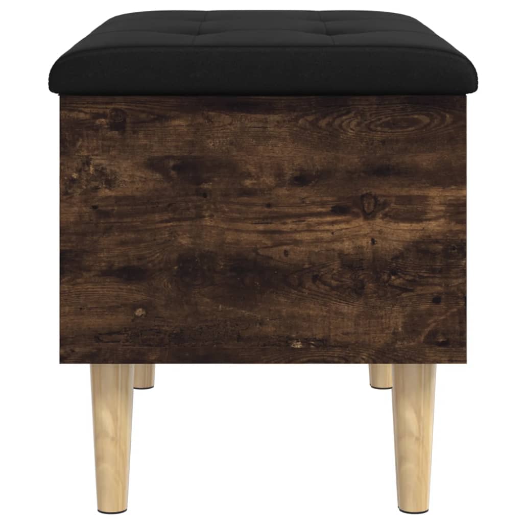 Smoked Oak Storage Bench 62x42x46 cm - Engineered Wood