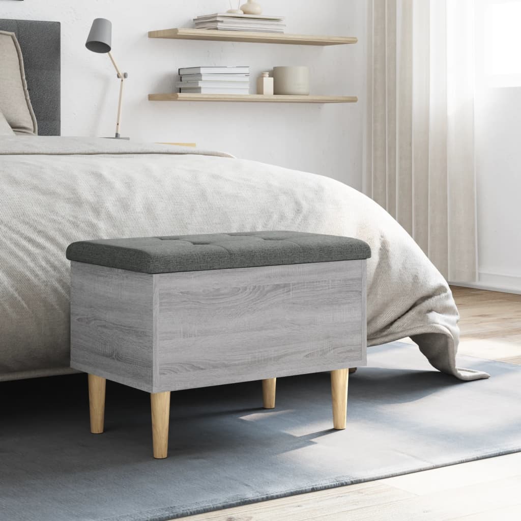 Grey Sonoma Engineered Wood Storage Bench 62x42x46 cm