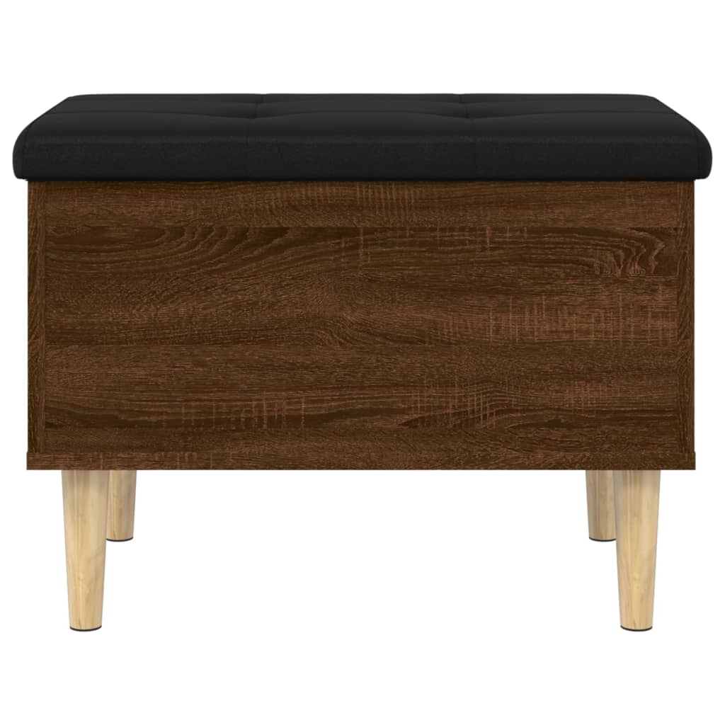 Brown Oak Storage Bench - Engineered Wood 62x42x46 cm