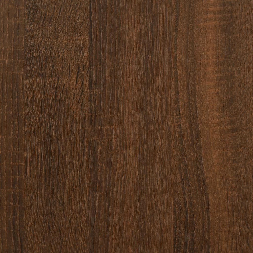 Brown Oak Storage Bench - Engineered Wood 62x42x46 cm