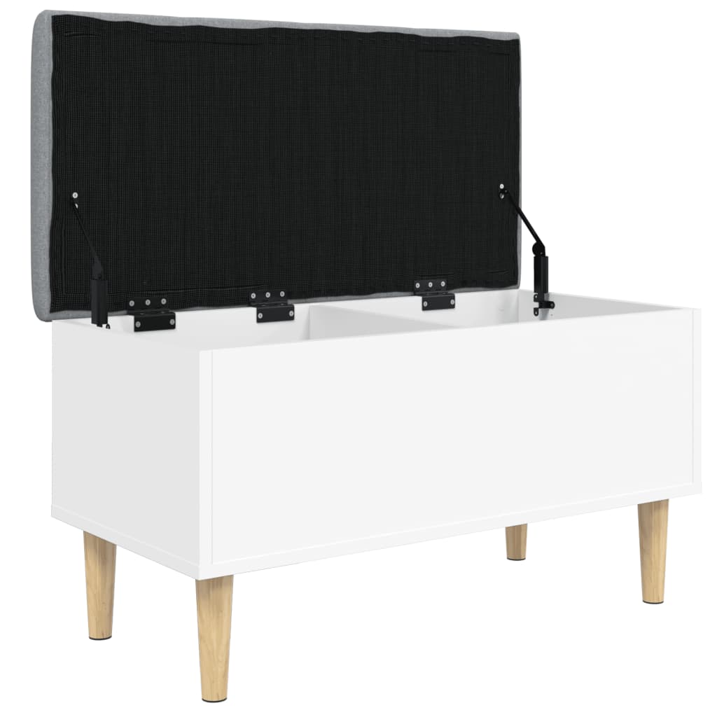 White Engineered Wood Storage Bench 82x42x46 cm