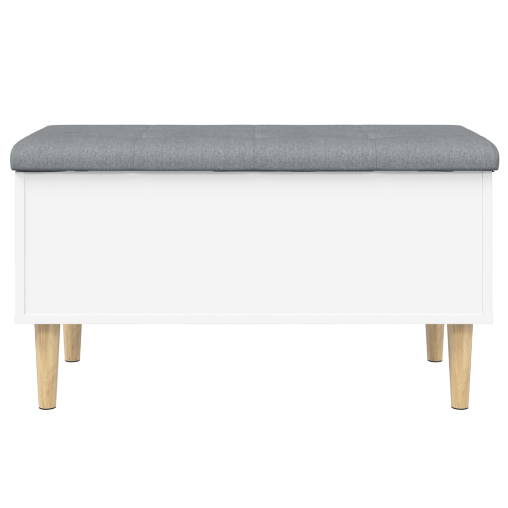 White Engineered Wood Storage Bench 82x42x46 cm