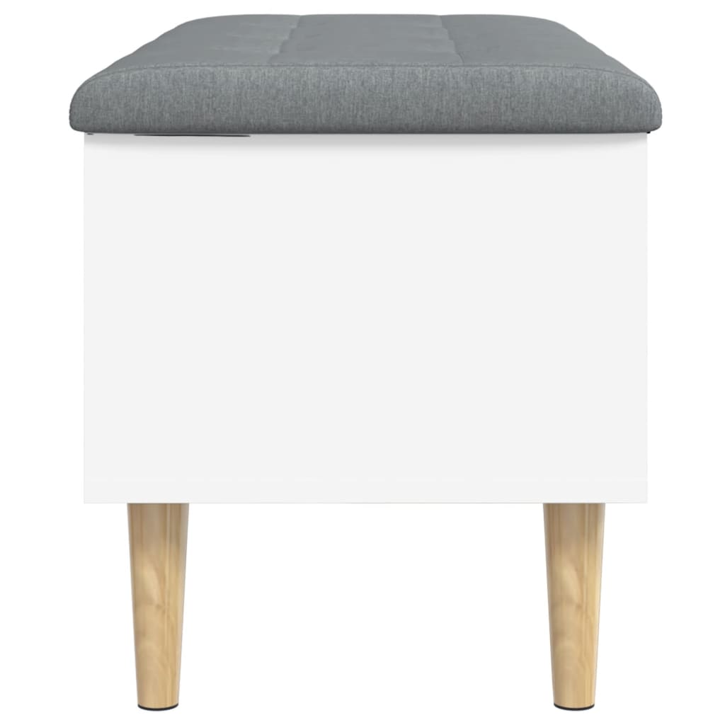 White Engineered Wood Storage Bench 82x42x46 cm