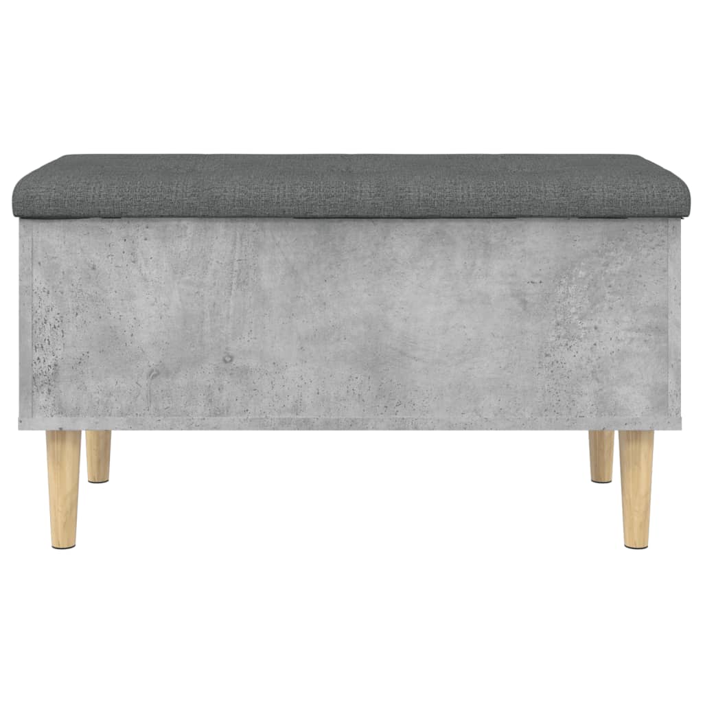 Concrete Grey Storage Bench, 82x42x46 cm, Engineered Wood