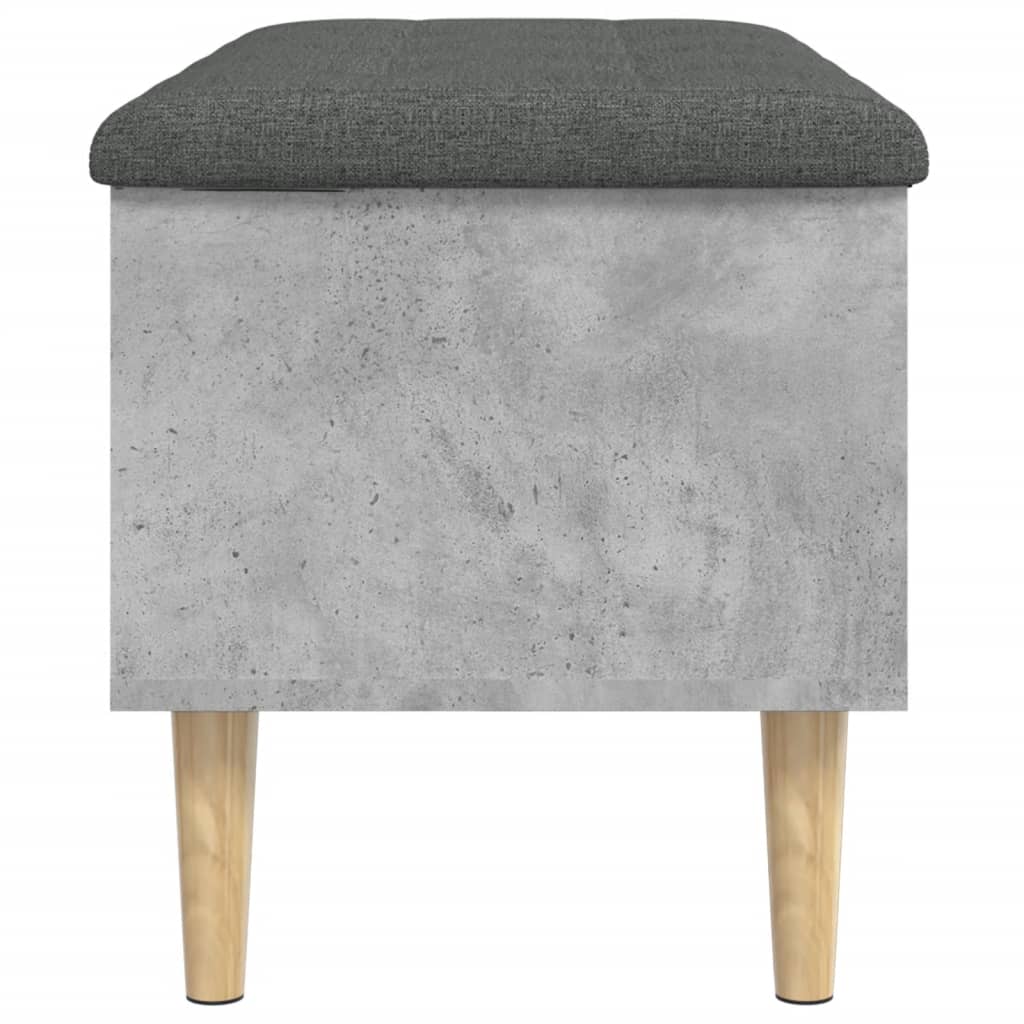 Concrete Grey Storage Bench, 82x42x46 cm, Engineered Wood