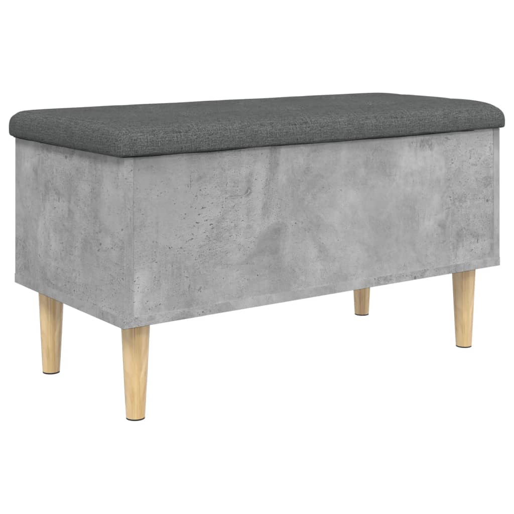 Concrete Grey Storage Bench, 82x42x46 cm, Engineered Wood