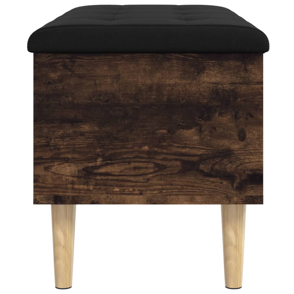 Smoked Oak Storage Bench 82x42x46 cm - Engineered Wood