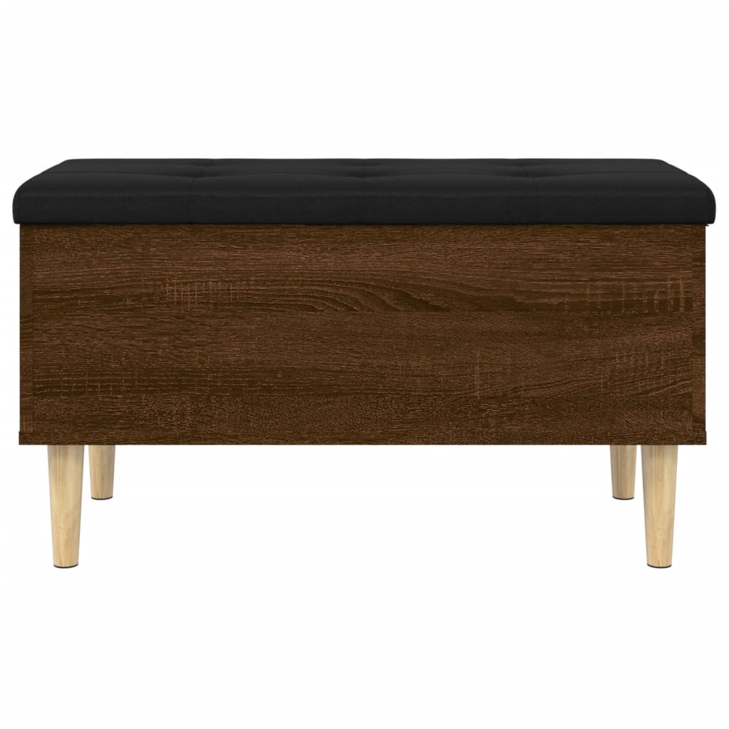 Brown Oak Storage Bench - 82x42x46 cm - Engineered Wood