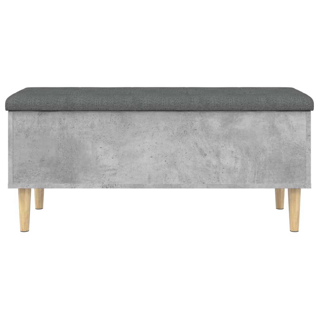 Concrete Grey Storage Bench, 102x42x46 cm, Durable Engineered Wood