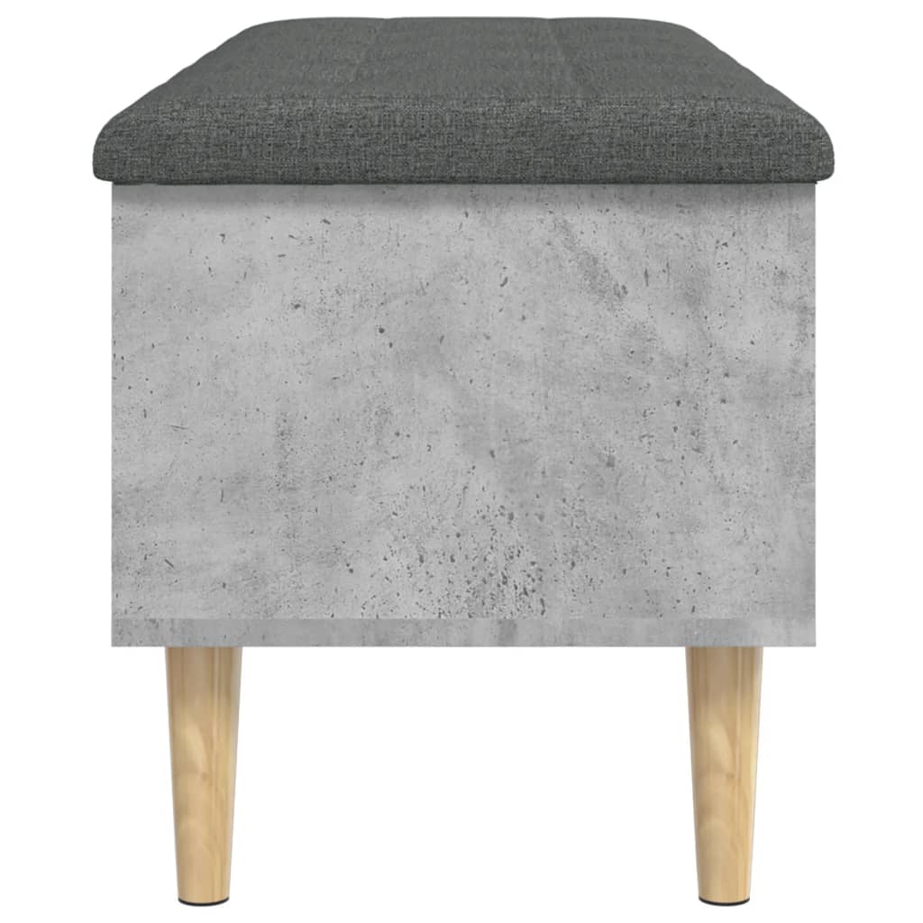 Concrete Grey Storage Bench, 102x42x46 cm, Durable Engineered Wood