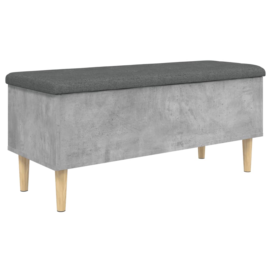 Concrete Grey Storage Bench, 102x42x46 cm, Durable Engineered Wood