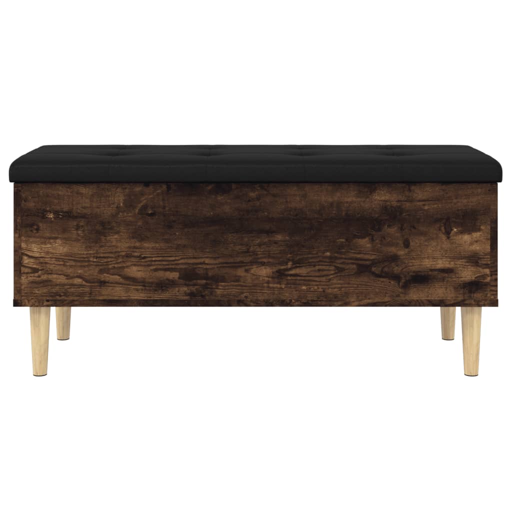 Smoked Oak Storage Bench, 102x42x46 cm, Engineered Wood