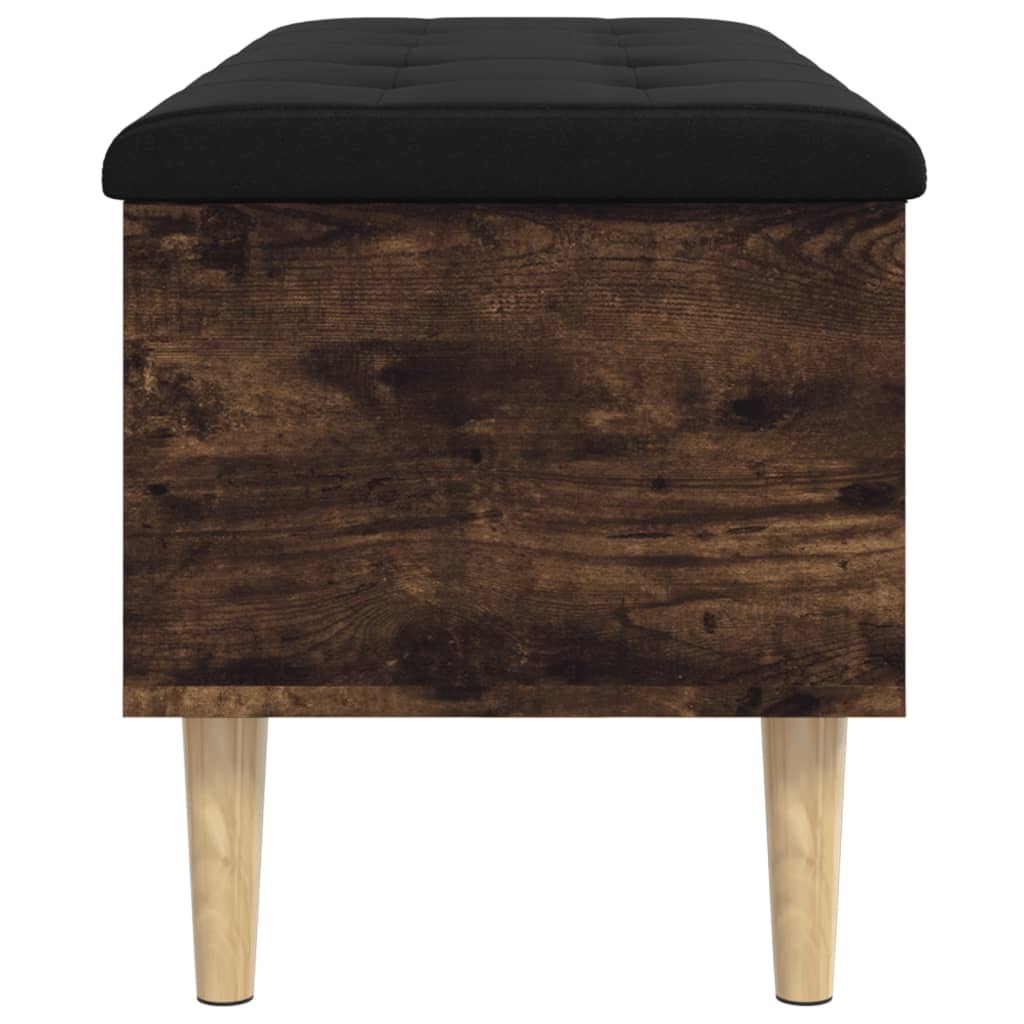 Smoked Oak Storage Bench, 102x42x46 cm, Engineered Wood