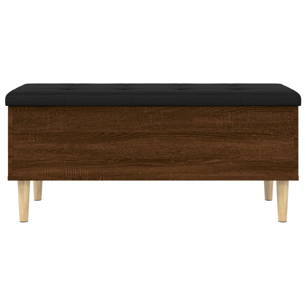 Brown Oak Storage Bench 102x42x46 cm | Engineered Wood