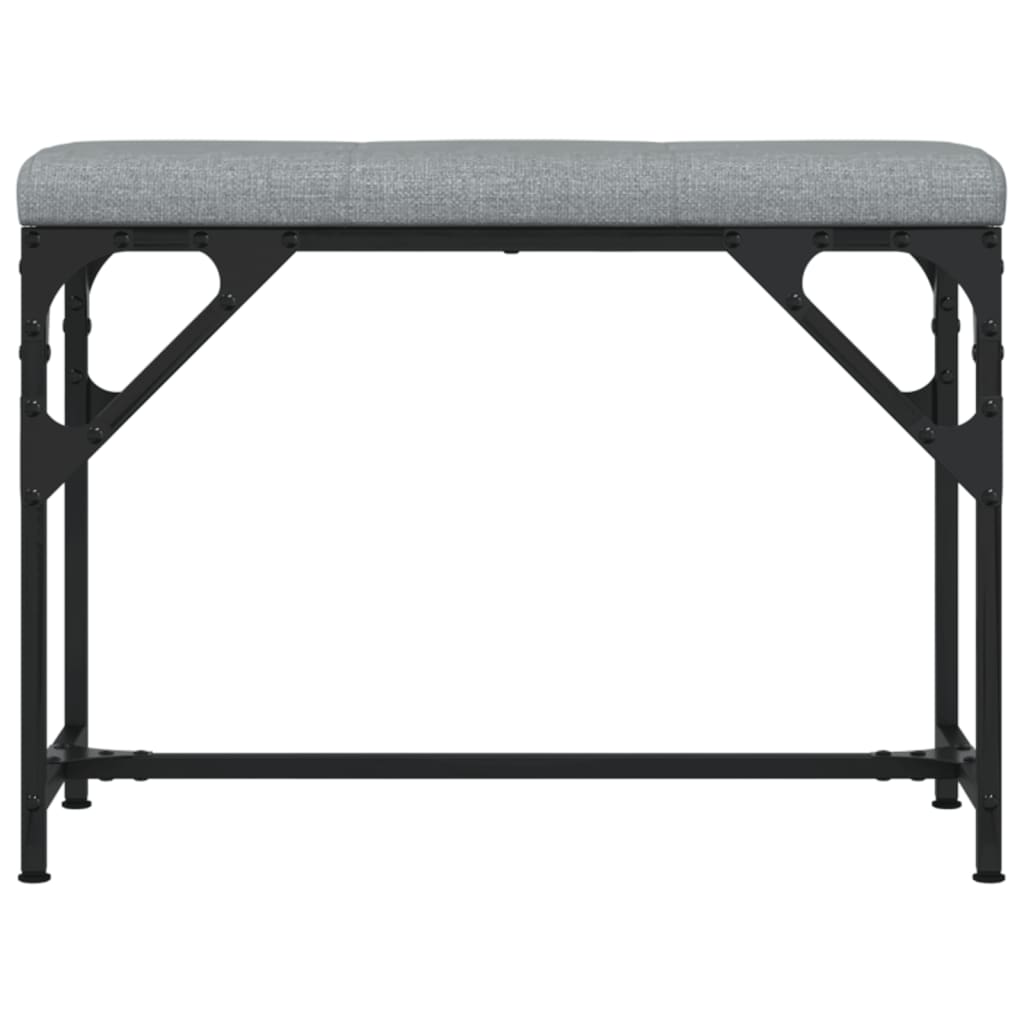 Light Grey Dining Bench - 62x32x45 cm, Steel & Fabric
