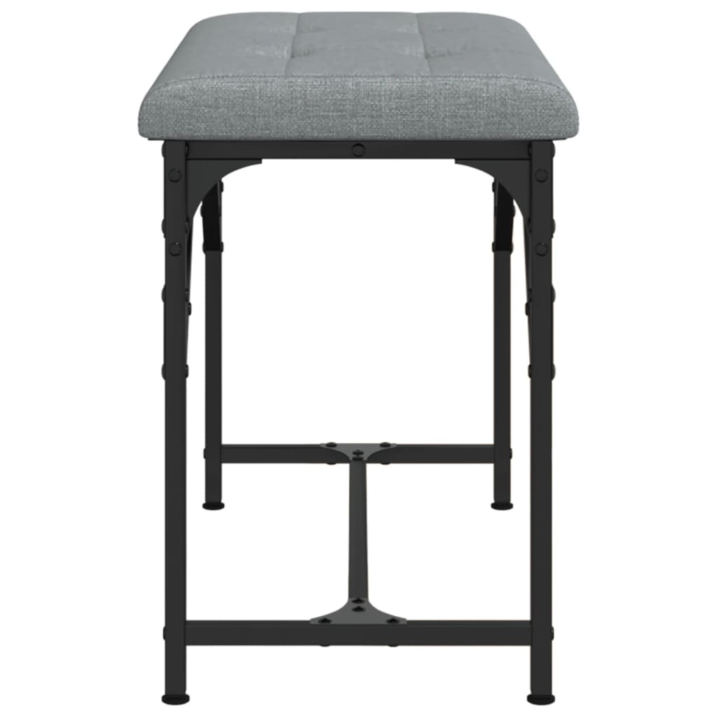 Light Grey Dining Bench - 62x32x45 cm, Steel & Fabric