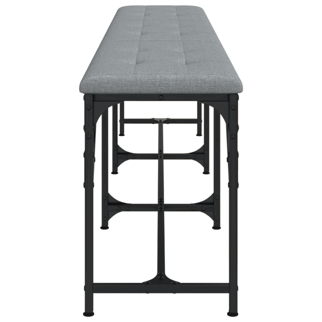 Light Grey Fabric Dining Bench - 186x32x45 cm Steel Frame