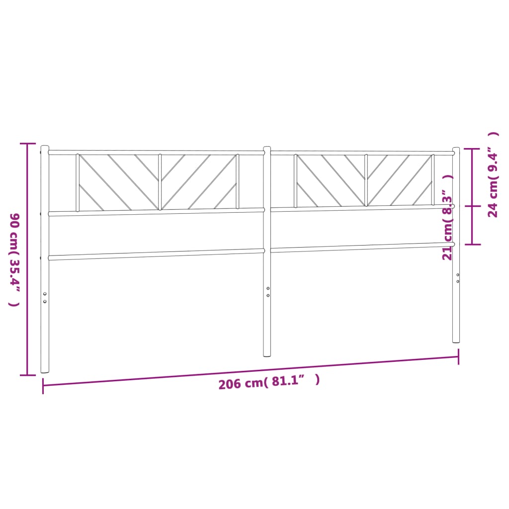 Metal Headboard White 200 cm
