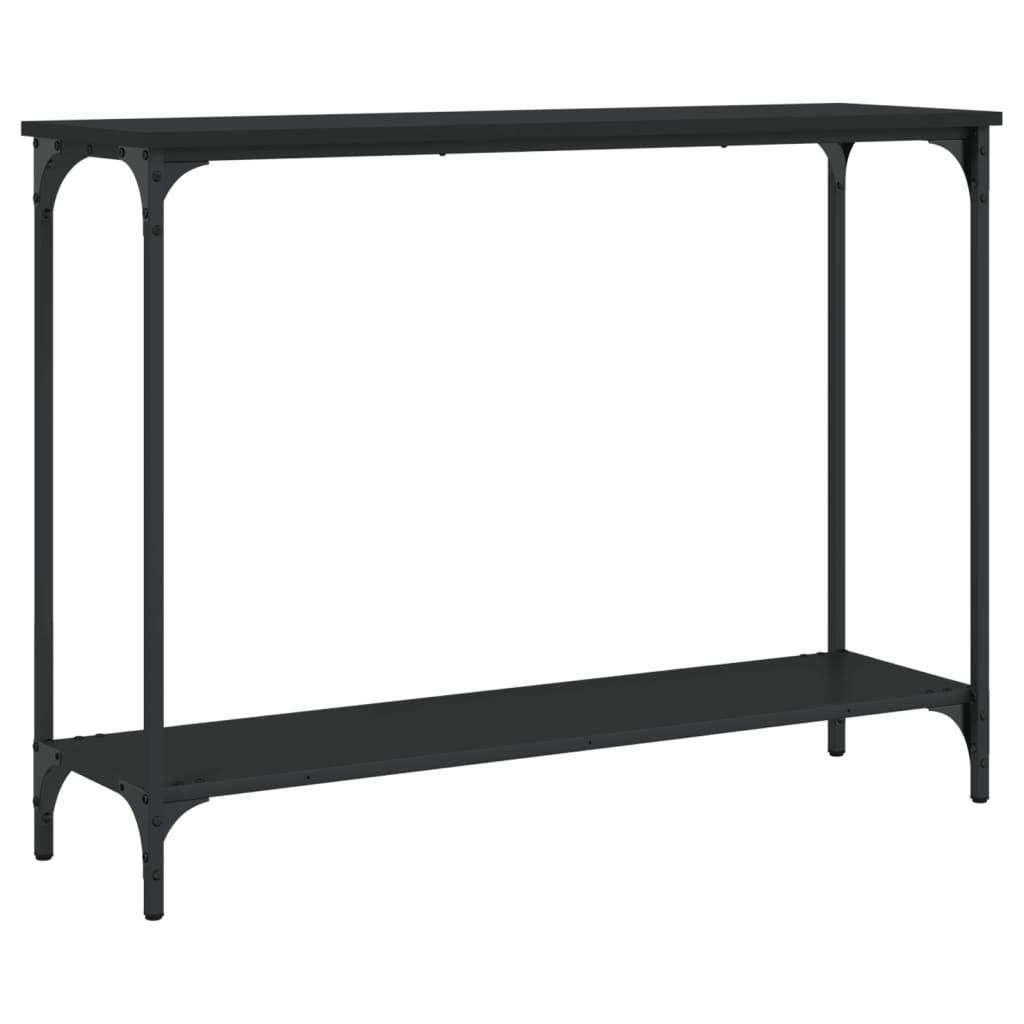 Sleek Black Console Table 101x30.5x75 cm in Engineered Wood