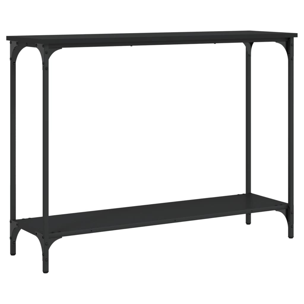 Sleek Black Console Table 101x30.5x75 cm in Engineered Wood