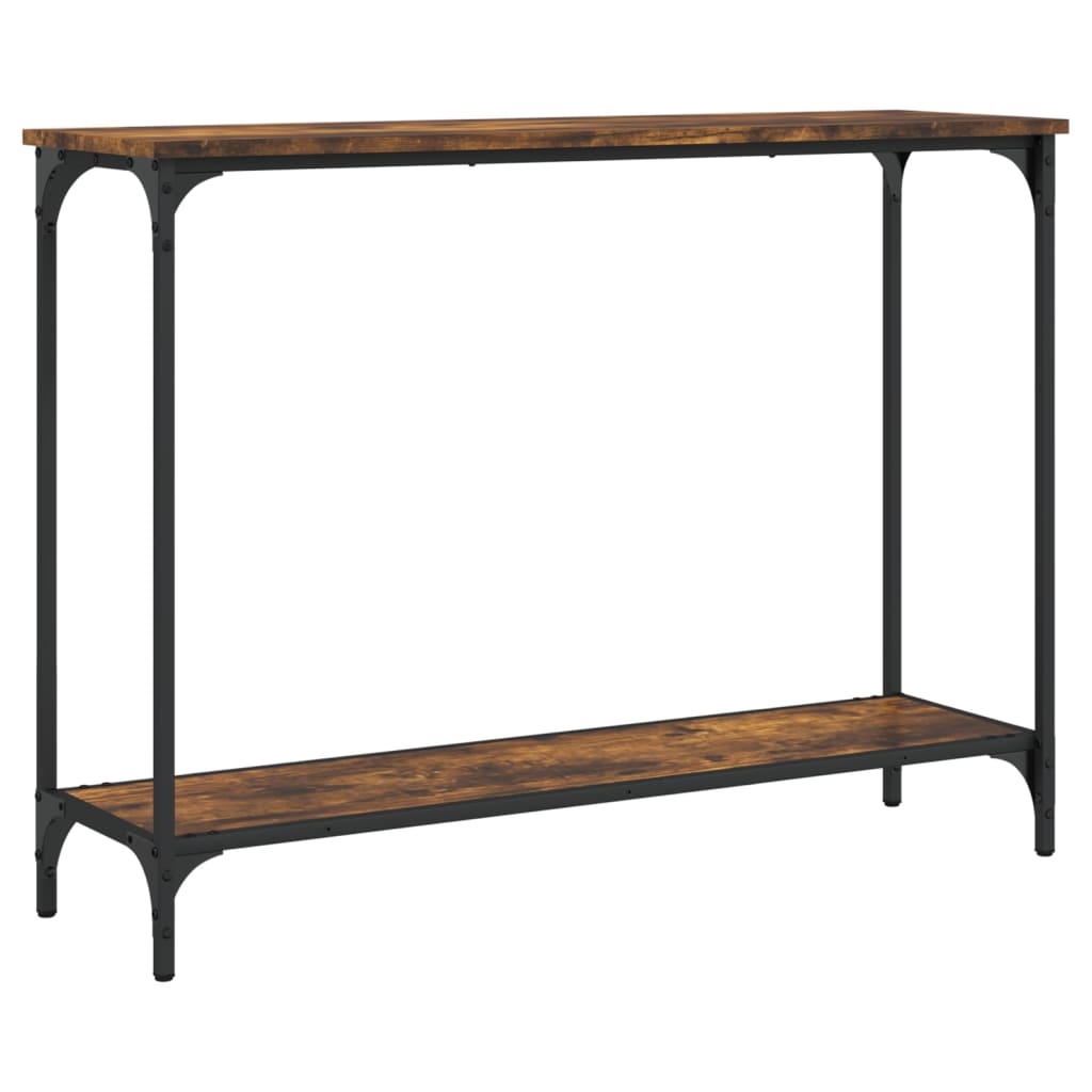 Smoked Oak Console Table - Engineered Wood, 101x30.5x75 cm