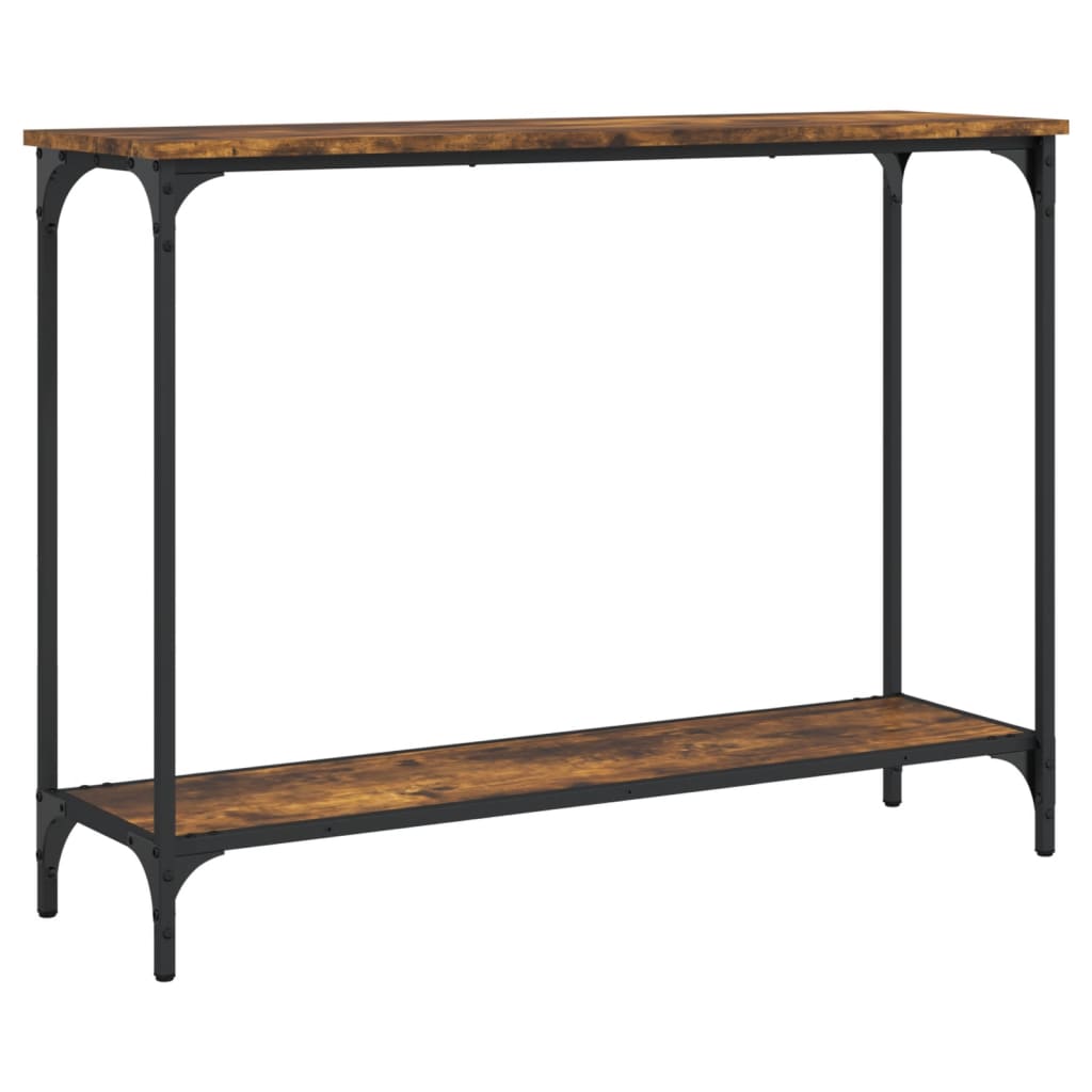 Smoked Oak Console Table - Engineered Wood, 101x30.5x75 cm