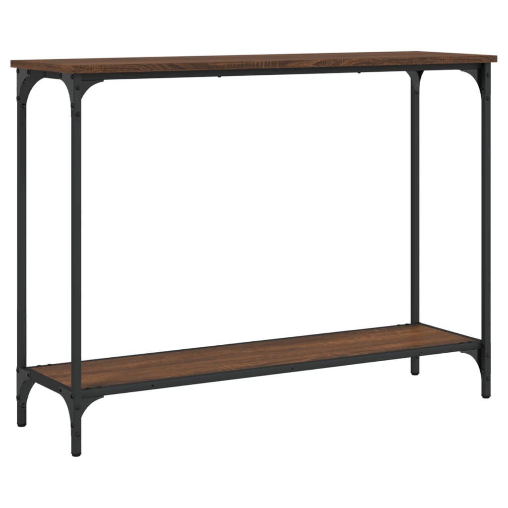 Brown Oak Console Table, Engineered Wood, 101x30.5x75 cm
