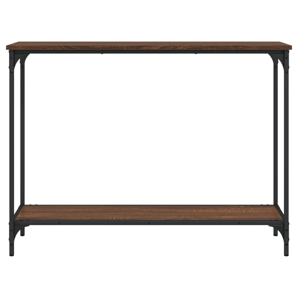 Brown Oak Console Table, Engineered Wood, 101x30.5x75 cm