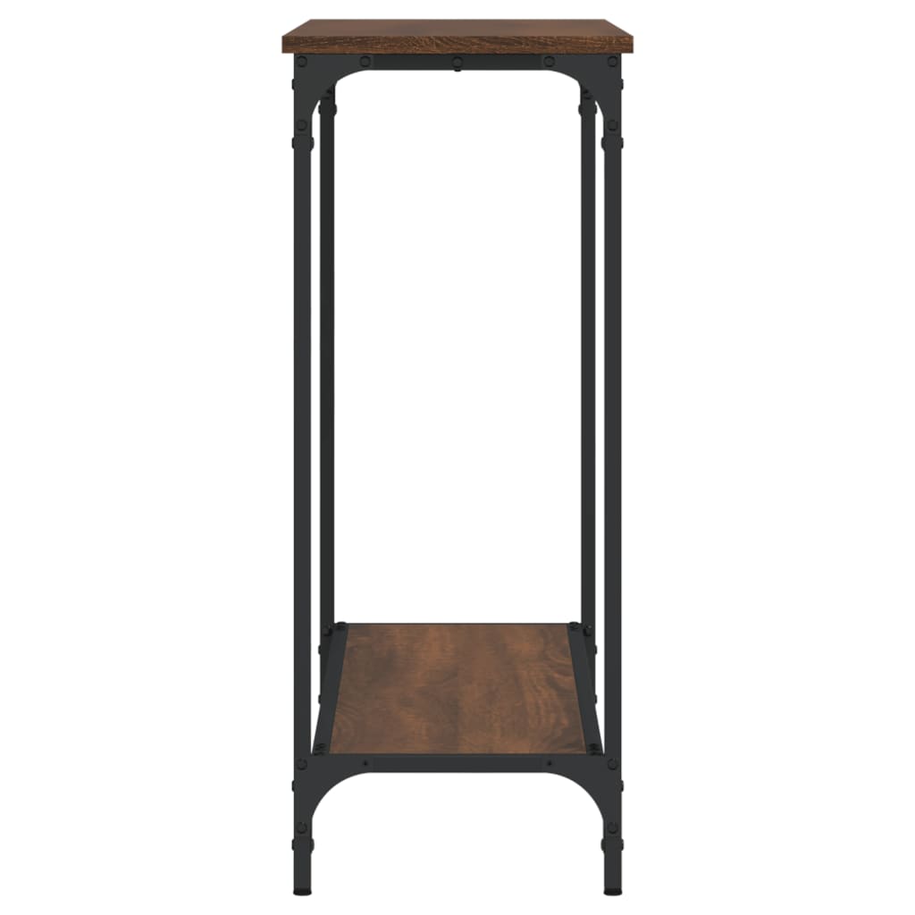 Brown Oak Console Table, Engineered Wood, 101x30.5x75 cm