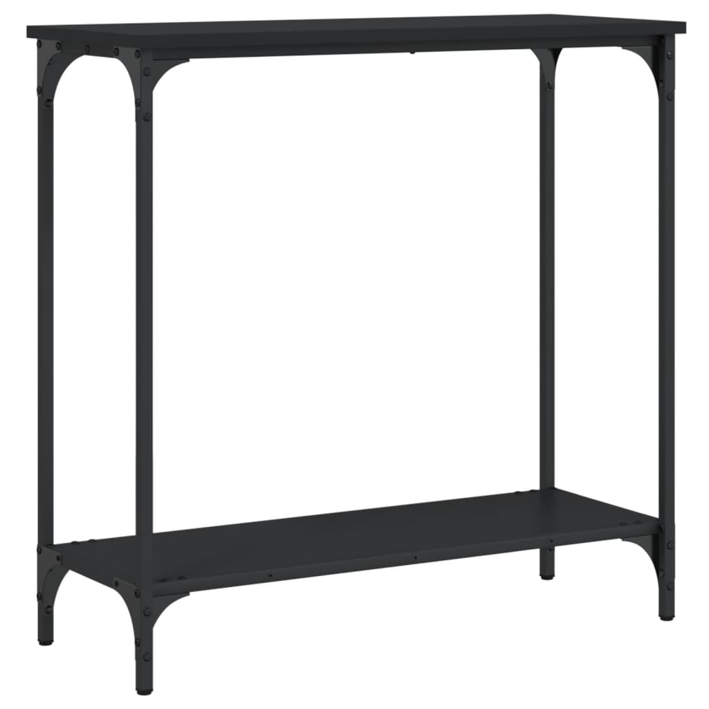 Sleek Black Console Table 75x30.5x75 cm, Engineered Wood Design