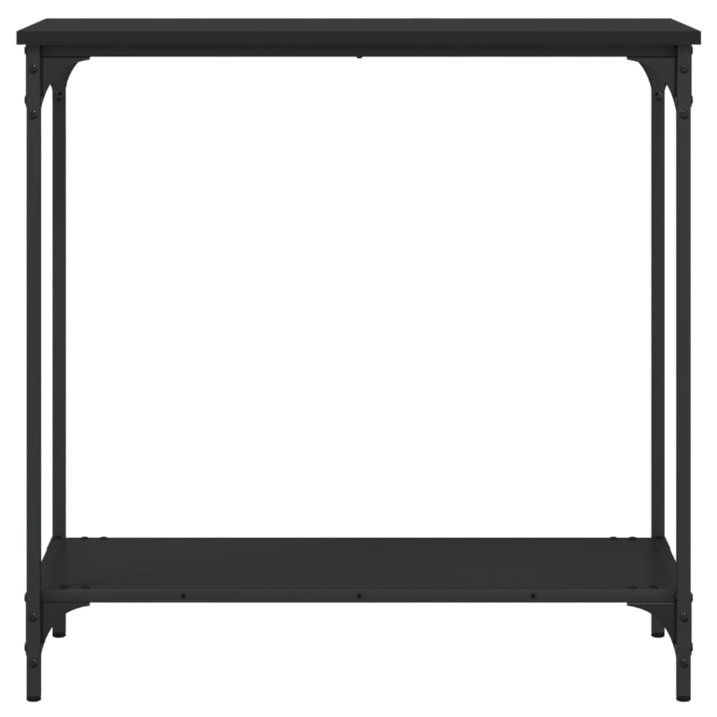 Sleek Black Console Table 75x30.5x75 cm, Engineered Wood Design
