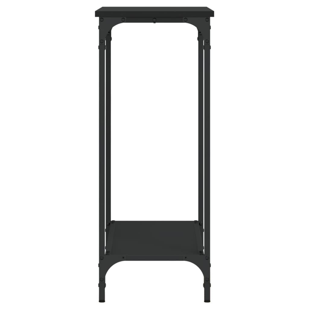 Sleek Black Console Table 75x30.5x75 cm, Engineered Wood Design