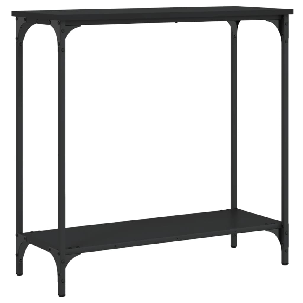 Sleek Black Console Table 75x30.5x75 cm, Engineered Wood Design