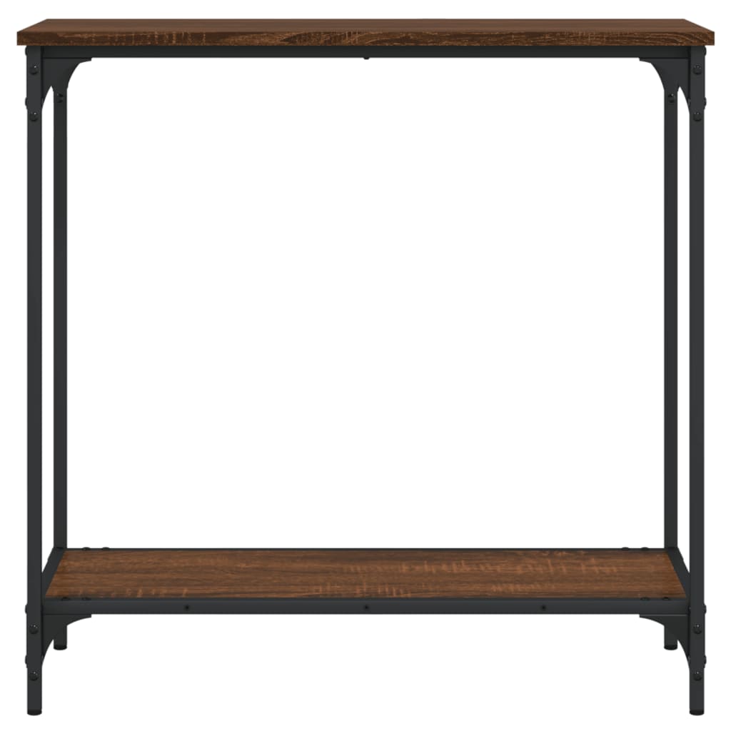 Brown Oak Console Table - 75x30.5x75 cm Engineered Wood
