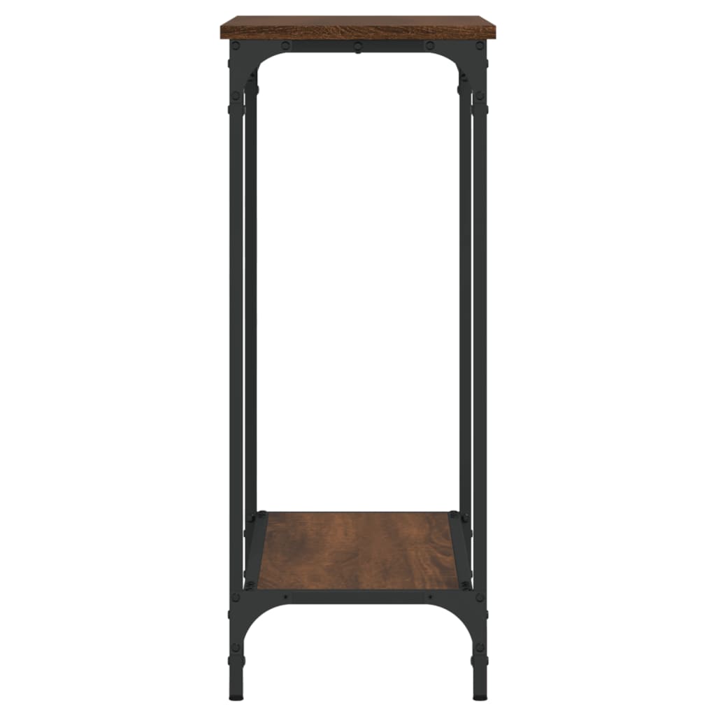 Brown Oak Console Table - 75x30.5x75 cm Engineered Wood