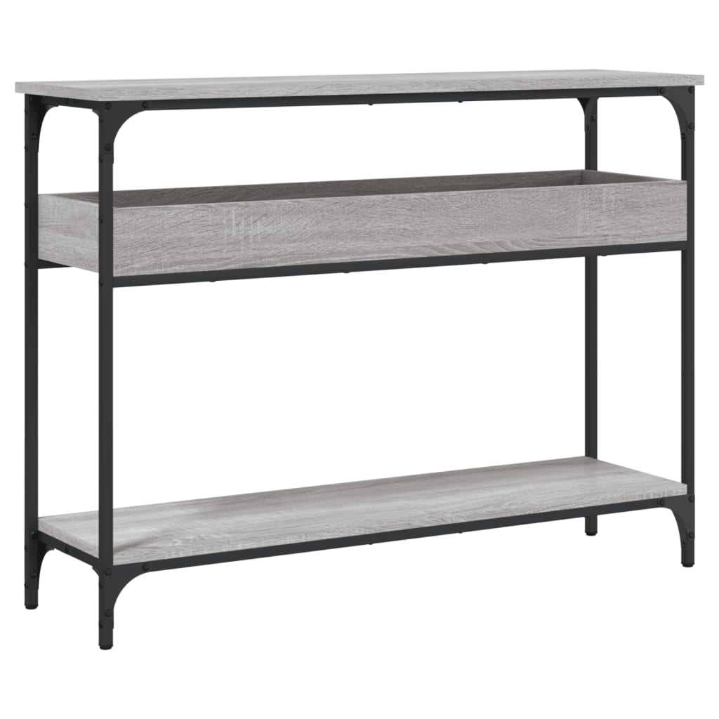 Grey Sonoma Console Table with Shelf - 100x29x75cm Engineered Wood