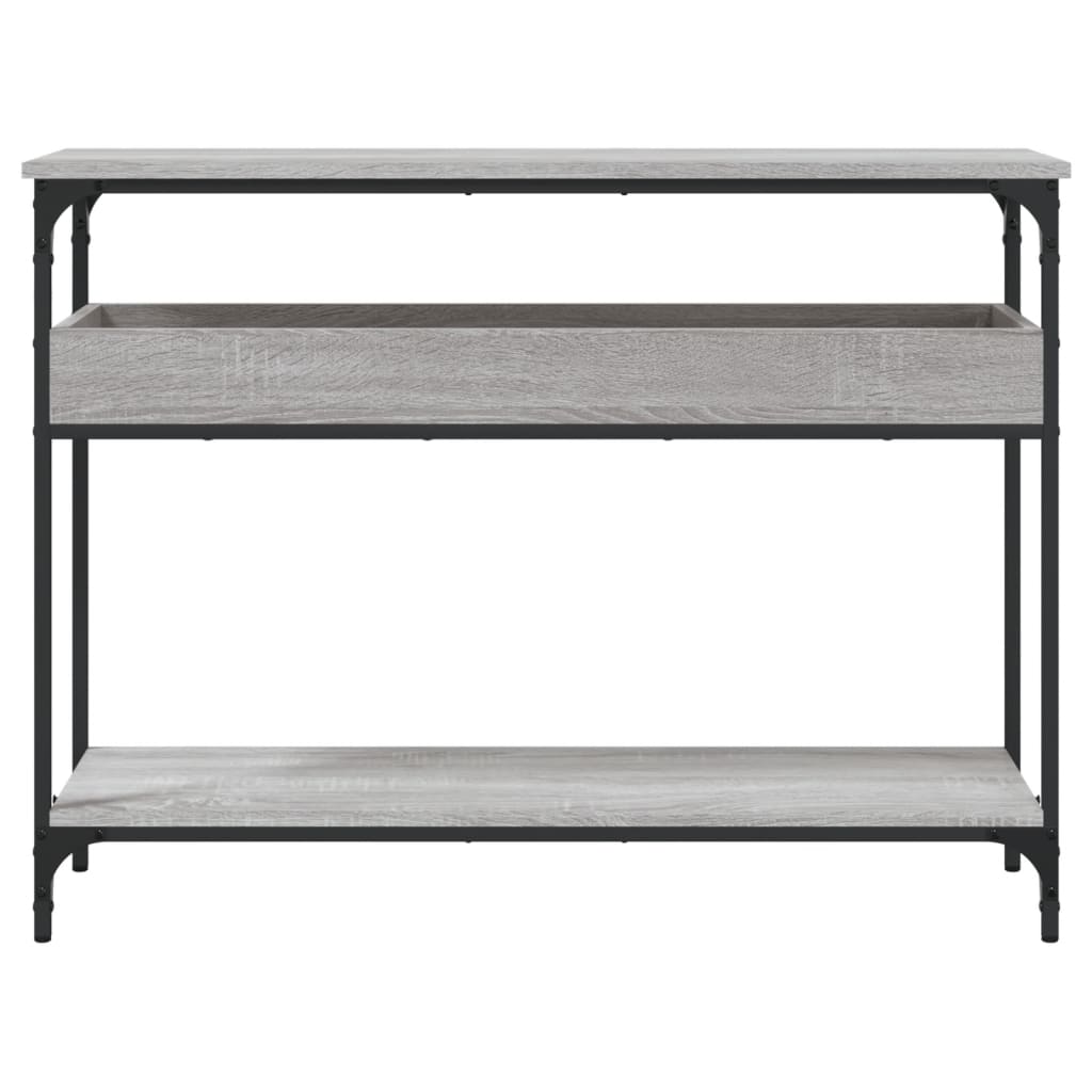 Grey Sonoma Console Table with Shelf - 100x29x75cm Engineered Wood