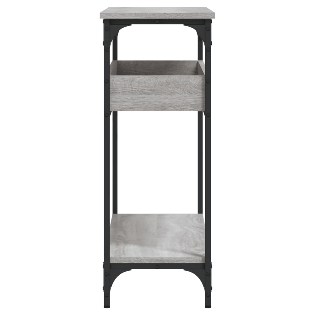 Grey Sonoma Console Table with Shelf - 100x29x75cm Engineered Wood