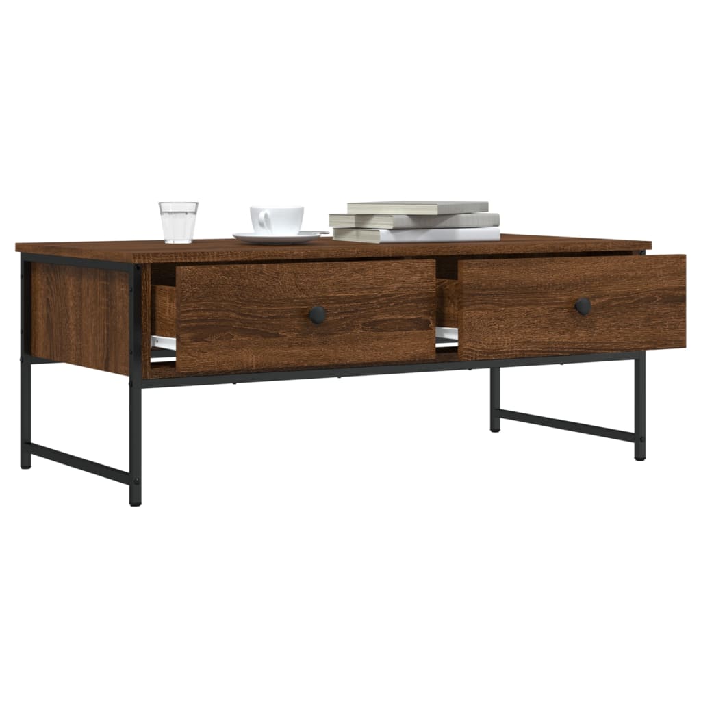 Coffee Table Brown Oak 101x49x39.5 cm Engineered Wood