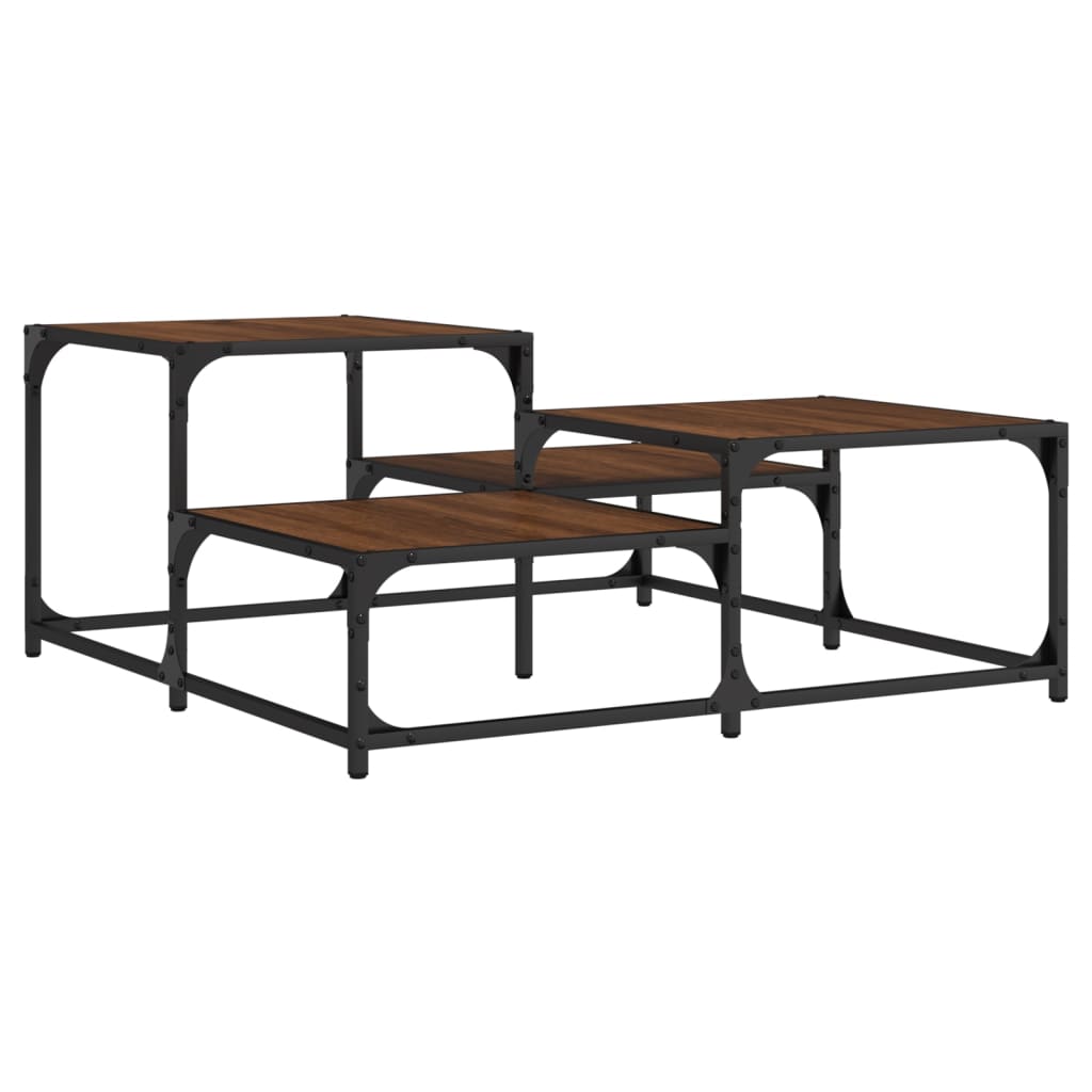 Coffee Table Brown Oak 87.5x87.5x40 cm Engineered Wood